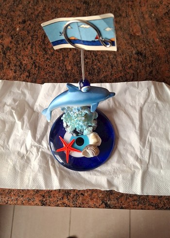 Mavi Yunus ve Deniz Kabukları Nazar boncuklu kagıtlık - Görsel 2