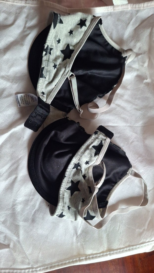 Gri Yıldız Desenli Günlük Sütyen 38D - Görsel 2