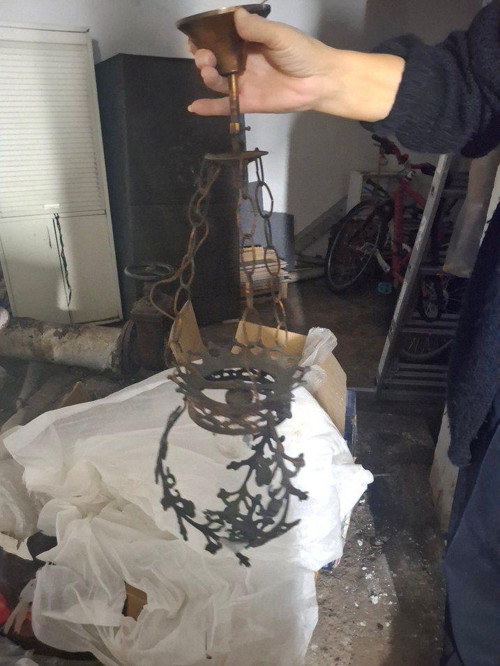 Cam etrafı Bakır renkli Metal yapraklı Avize. - Görsel 4