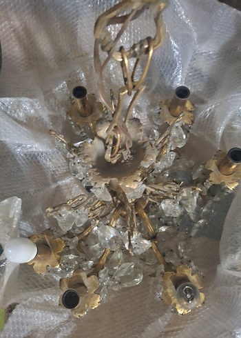 Altın Renkli,Kristalleri Yurt dışından getirtilmiş Avize - Görsel 3