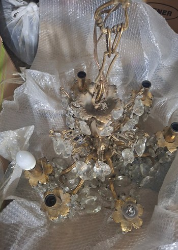 Altın Renkli,Kristalleri Yurt dışından getirtilmiş Avize - Görsel 2