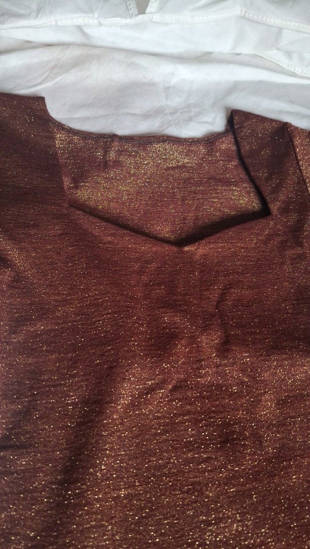 Kahverengi Parlak.Darı doreli.Yarım Kollu Bluz - Görsel 5
