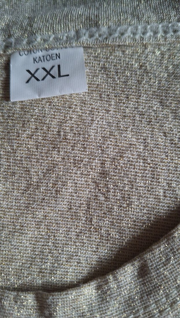 Xxl.Cotton.Açık Sarı Doreli Oversize Tişört - Görsel 4