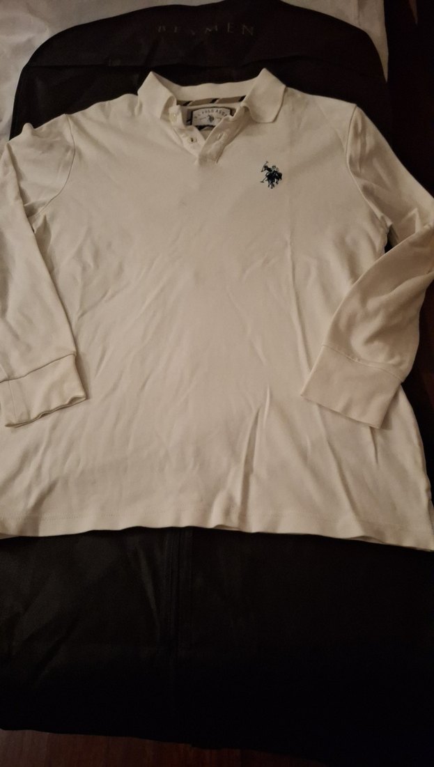 U.S. Polo Assn. Beyaz Düğmeli Erkek Polo Tişört - Görsel 3