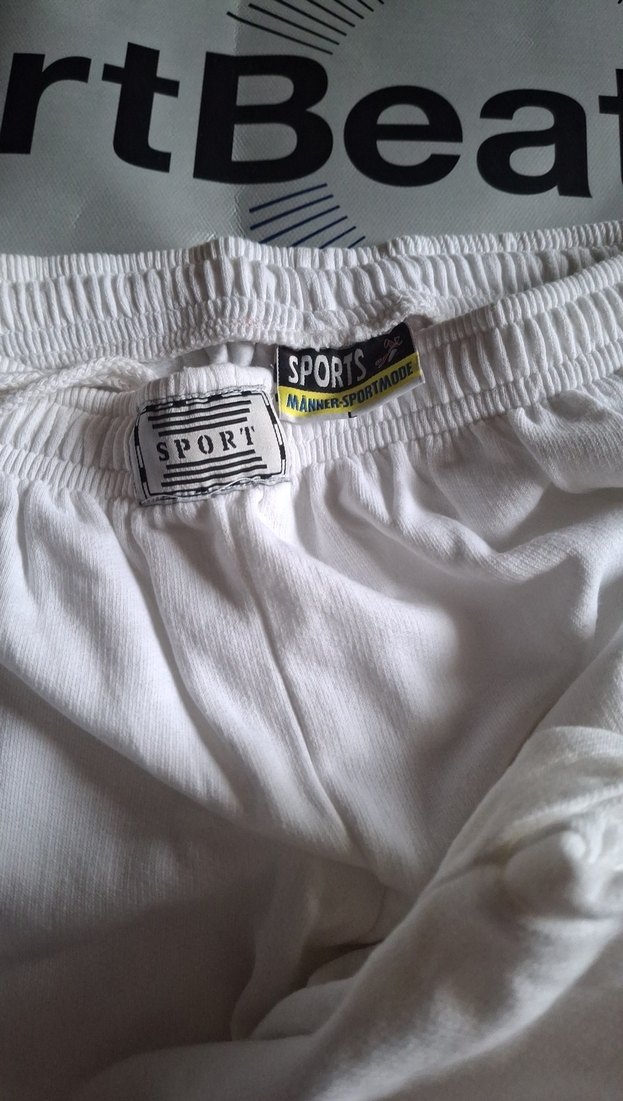 Sport L.Beyaz beli lastikli Rahat eşofman altı unısex - Görsel 2