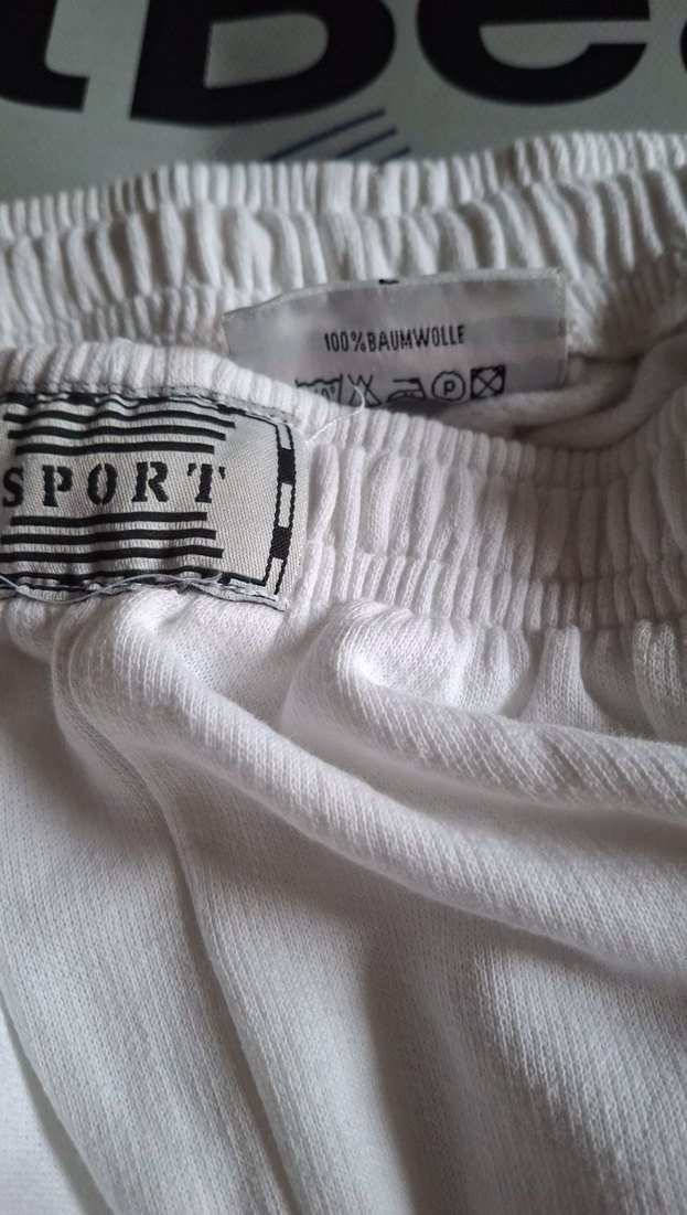 Sport L.Beyaz beli lastikli Rahat eşofman altı unısex - Görsel 3