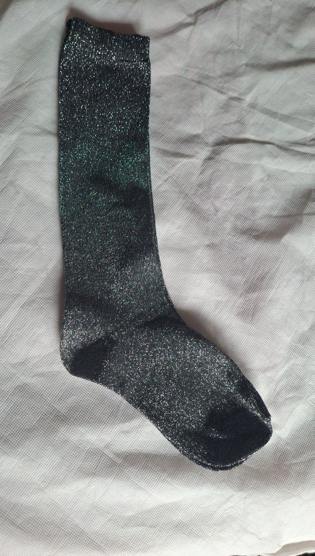 Sheer Glitter Siyah Pantolon Çorabı. - Görsel 2