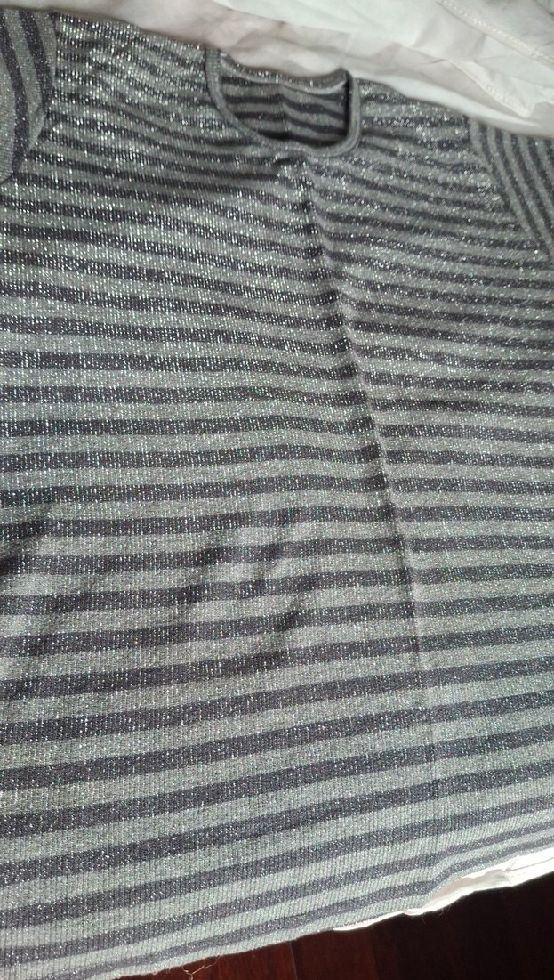 Gri Çizgili,Lame simli çok şık  Kadın Triko - Görsel 2