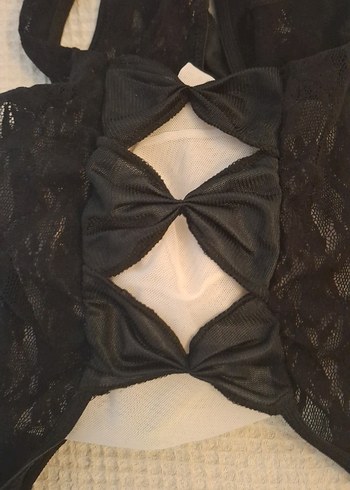 Naturel Marka .Siyah Dantel Detaylı Gotik bady - Görsel 7