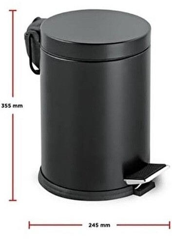12 litre siyah pedalli cop kovasi
