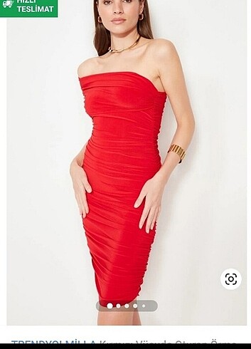 Kırmızı elbise - Görsel 7