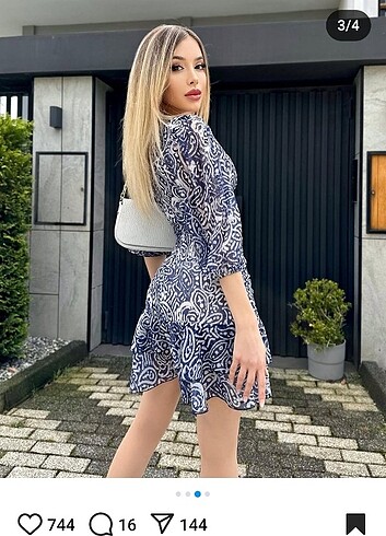 40 Beden mavi Renk Mini elbise 