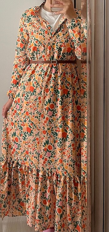 Trendyol modest çiçekli elbise