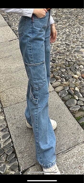 34 Beden TRENDYOLMİLLA YÜKSEK BEL BOL PAÇA JEAN