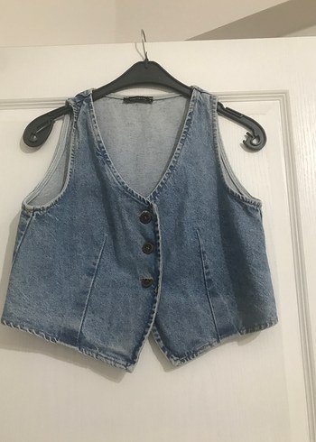 Trendyol & Milla Mavi Düğmeli Kolsuz Denim Yelek