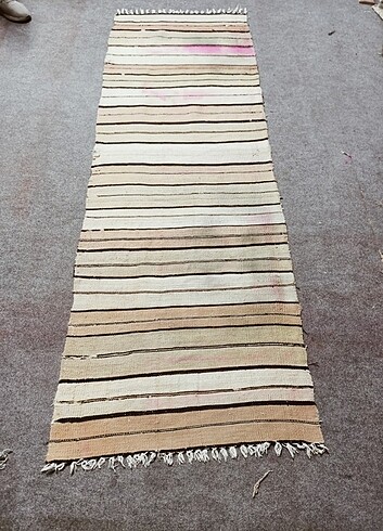 El dokuma yün kilim yolluk 