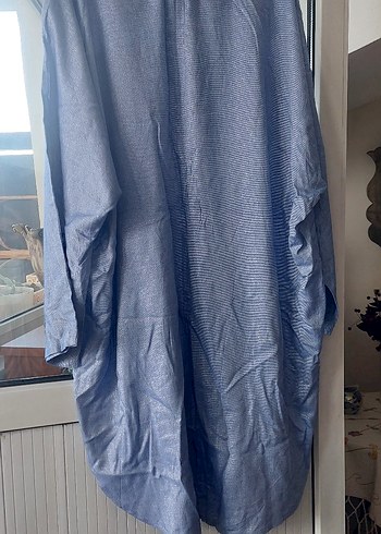 H&M Mavi viskoz Düğmeli Kadın Gömlek