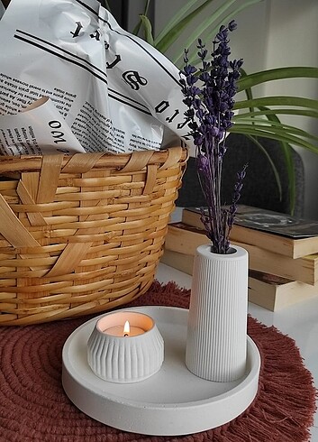 Üç Parça Tealight Vazo Set | Çiçek-mum dahil!