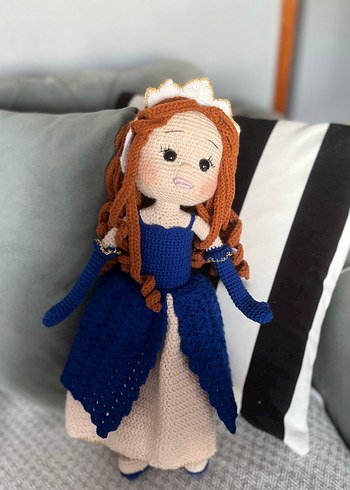 Mavi Renkli El Örgüsü Bebek - Görsel 4