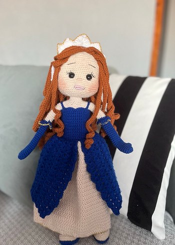 Mavi Renkli El Örgüsü Bebek - Görsel 3