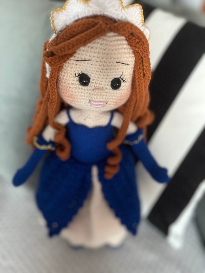 Mavi Renkli El Örgüsü Bebek - Görsel 2