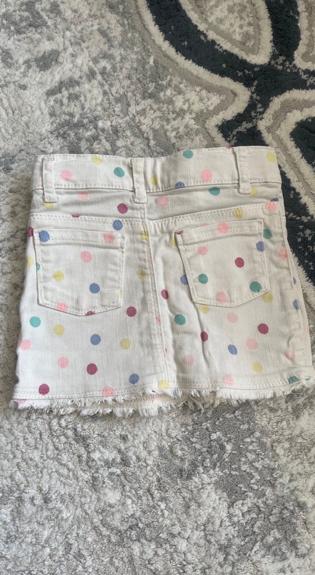 Kız Çocuk Renkli Düğmeli Pamuk Etek - Görsel 2