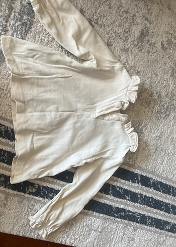 Kız Çocuk Beyaz Uzun Kollu Baskılı Tişört - Görsel 2