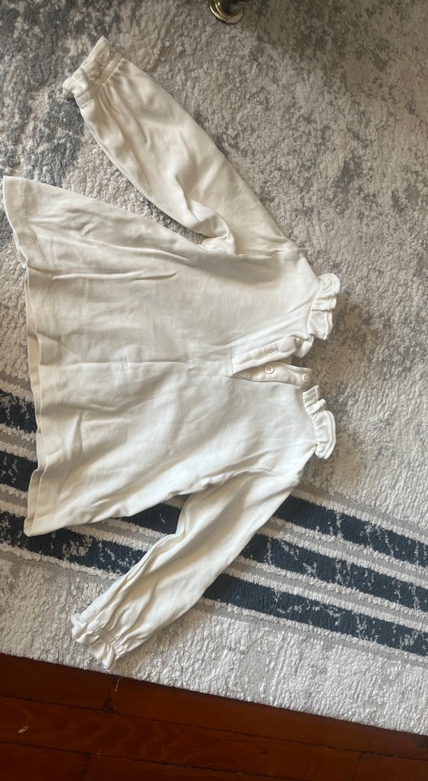 Kız Çocuk Beyaz Uzun Kollu Baskılı Tişört - Görsel 2