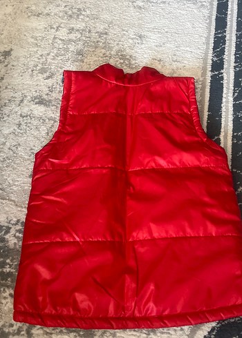 Kırmızı Parlak Fermuarlı Erkek Yelek - Görsel 2