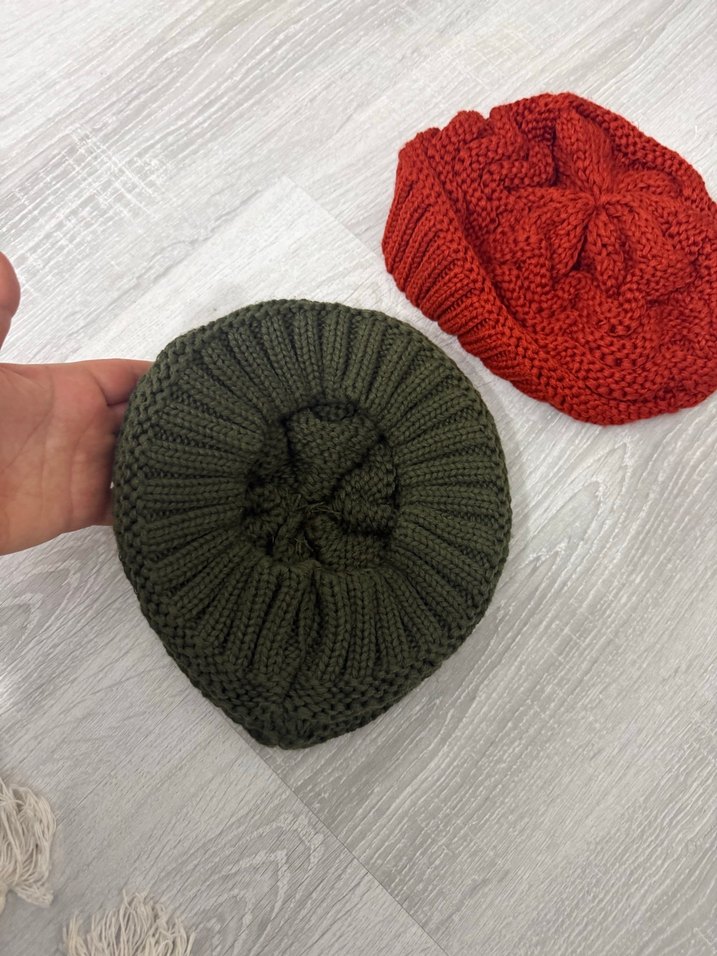 Kadın Renkli Örgü Bere Seti - Görsel 2