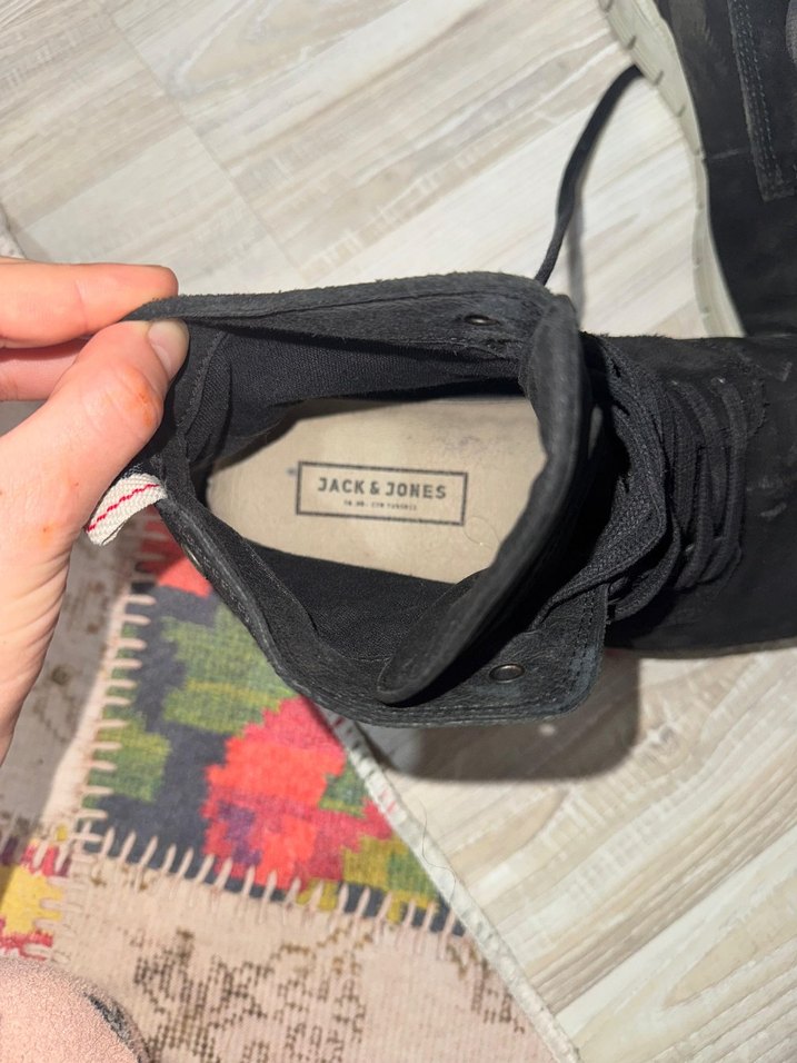 Siyah Deri Bağcıklı Erkek Bot - Görsel 5