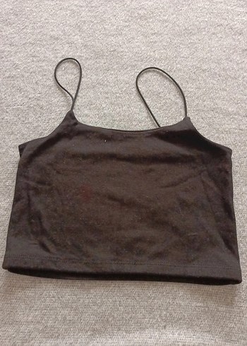 Siyah Kadın Kolsuz Crop Top - Görsel 3