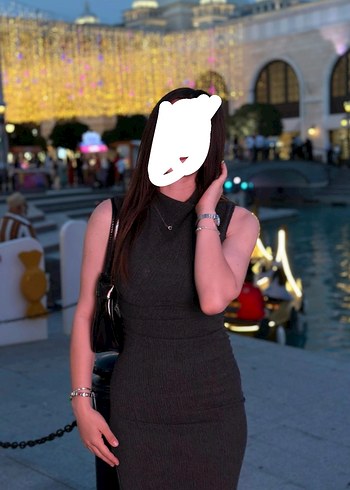 Gri Yüksek Yakalı Midi Triko Elbise - Görsel 3