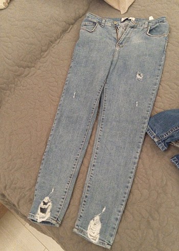 Rahat Kesim Mavi Denim Kadın Pantolon