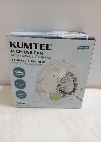 KUMTEL 14 cm Masaüstü USB Fan Beyaz