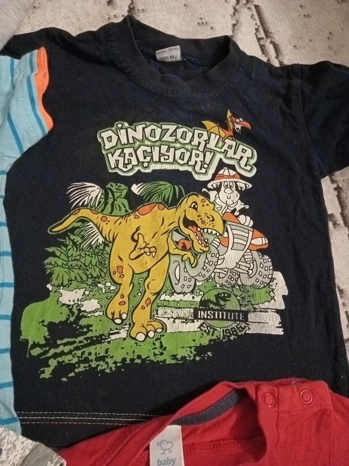 Gri Baskılı Erkek Çocuk Kısa Kollu Tişört - Görsel 4