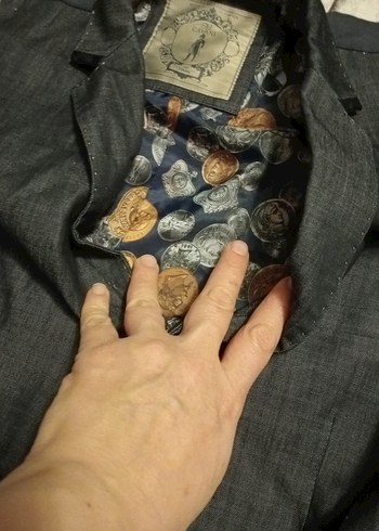 Gri Düğmeli Erkek Takım Ceketi - Görsel 3