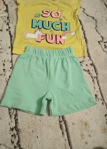 Pembe Fırfırlı Kısa Kollu Bebek Kız Takımı - Görsel 3