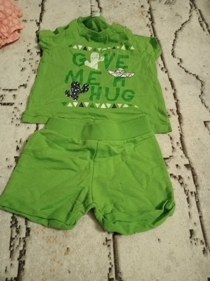 Pembe Fırfırlı Kısa Kollu Bebek Kız Takımı - Görsel 2