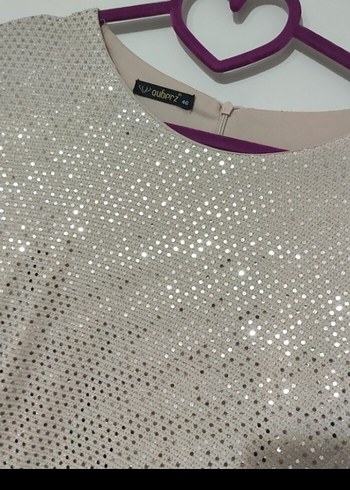 Uzun Kollu Drapeli Bej Abiye Elbise - Görsel 2