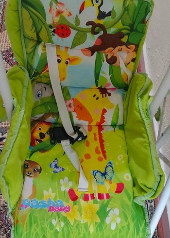 Diğer Renkli Desenli Yeşil Bebek salıncagı