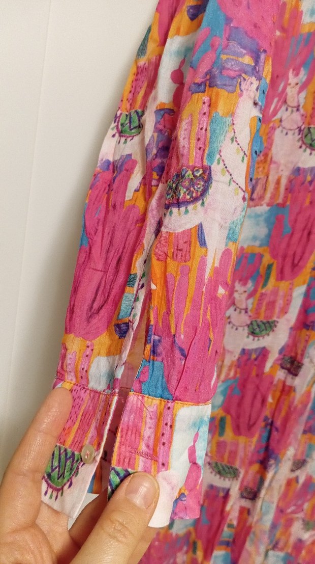 Batik Desenli Uzun Kollu Bohem Elbise - Görsel 3