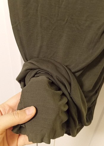 Drapeli Kolsuz Uzun Keten Elbise - Görsel 5