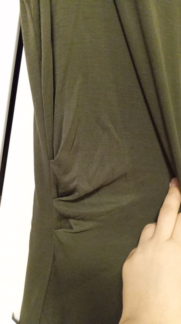 Drapeli Kolsuz Uzun Keten Elbise - Görsel 2