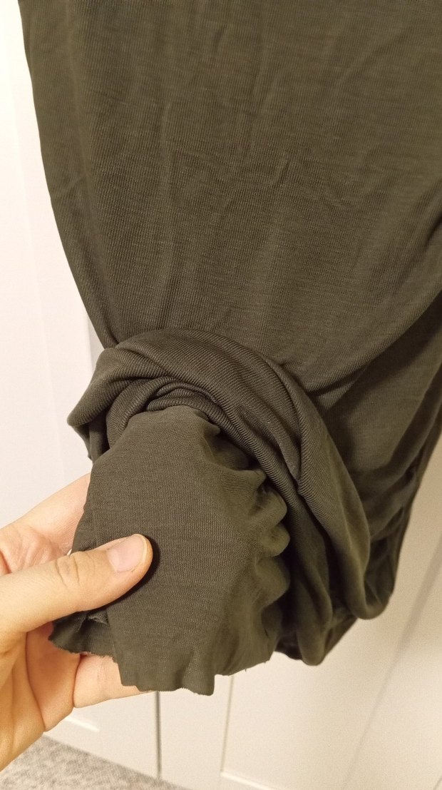 Drapeli Kolsuz Uzun Keten Elbise - Görsel 5