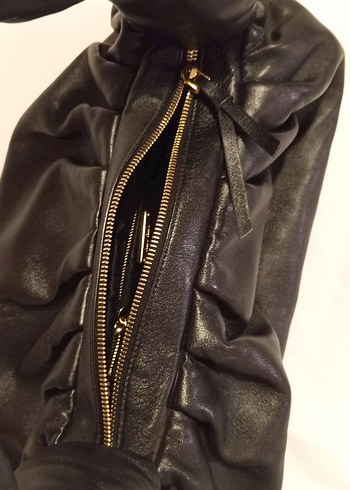 Kemer Detaylı Siyah Deri Kadın Çanta - Görsel 5