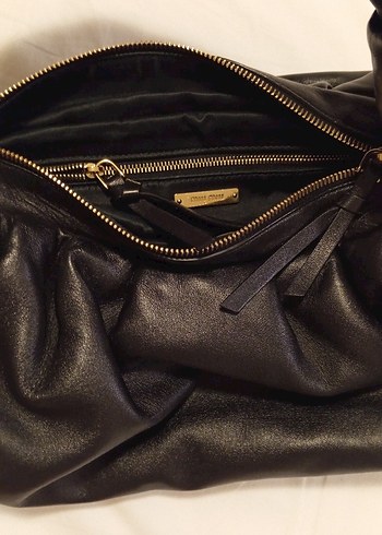 Kemer Detaylı Siyah Deri Kadın Çanta - Görsel 4