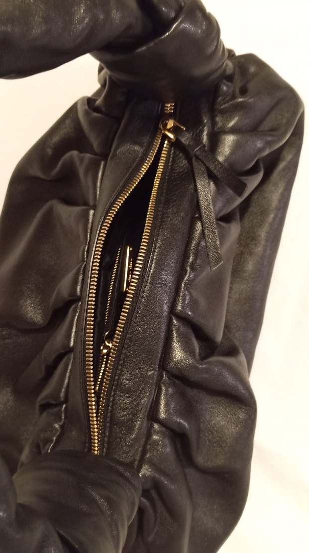 Kemer Detaylı Siyah Deri Kadın Çanta - Görsel 5