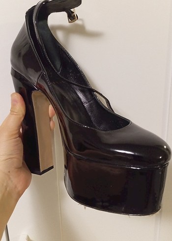 Kadın Siyah Platform Topuklu Bantlı Stiletto - Görsel 7