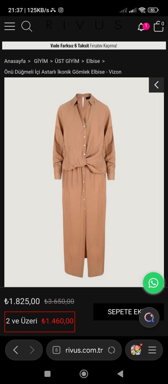 Bej Kadın Uzun Keten Elbise - Görsel 2